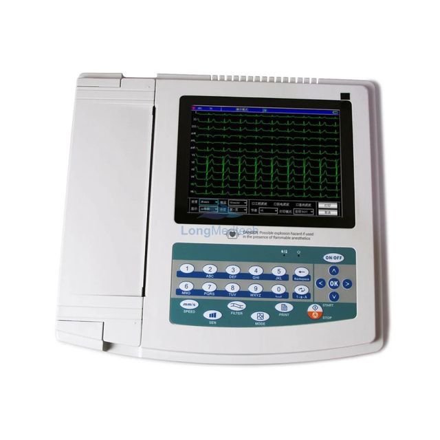 M&aacute;quina de electrocardi&oacute;grafo ECG digital de 12 canales ECG1200G